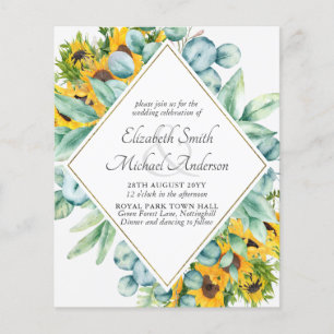 Rústico Sunflower Themed Casamento Orçamento