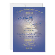 Rústicos Girassóis e Azul Convite para Casamento