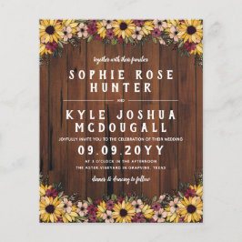 Rústicos Girassóis Madeira Grain 2 Em 1 Casamento 