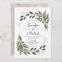 Rústicos Sprigs de Casamento - Convite de casament