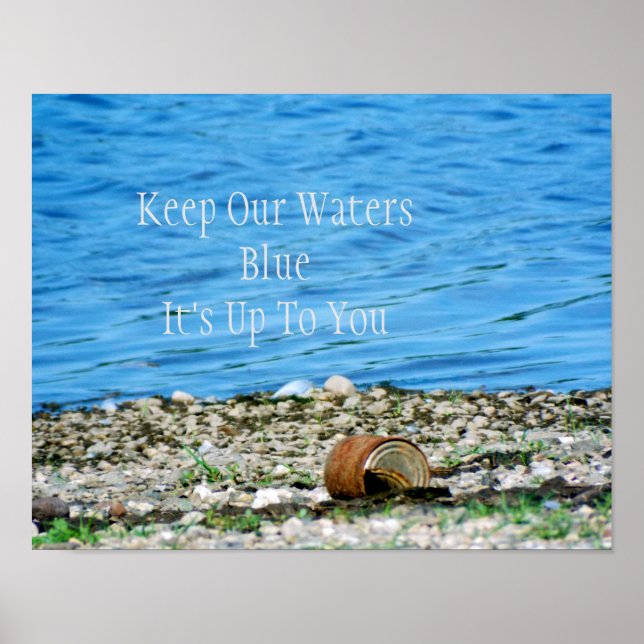 Rusty Can By Blue Water Message Poster (Frente)