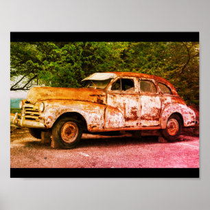 Rusty Classic Car Poster