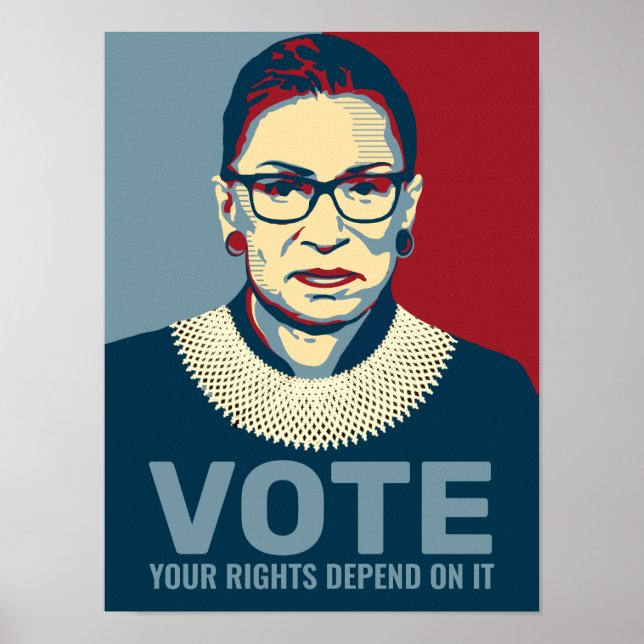 Ruth Bader Ginsburg Modern Pop Art Vote Poster (Frente)