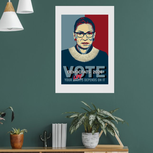 Ruth Bader Ginsburg Pro-Choice Vote em 2024 Poster (Sala de Estar 1)
