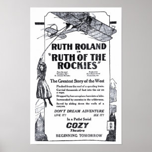 Ruth Roland 1920 Vintage Filme e poster