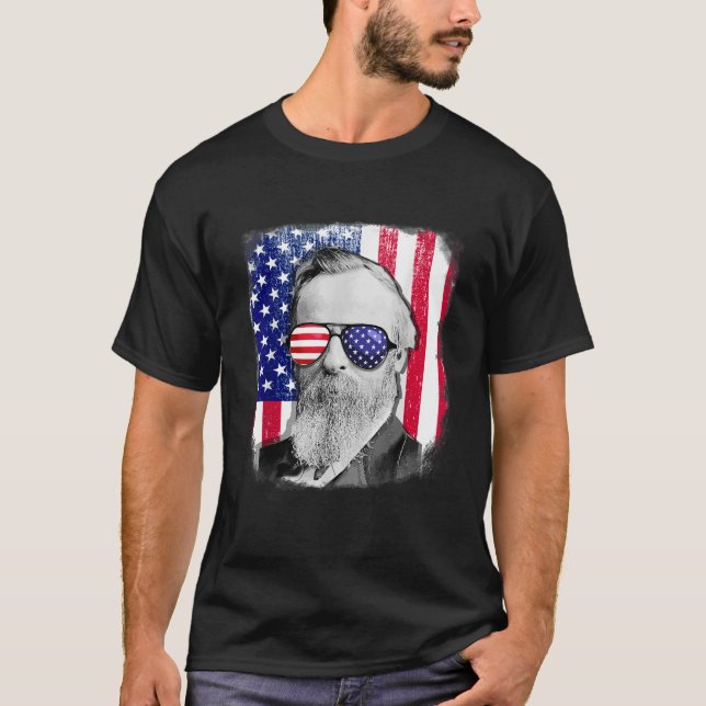 Rutherford B Hayes Camisa da bandeira dos EUA 4 de (Frente)