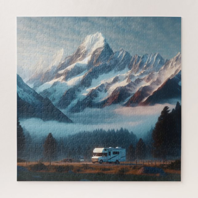 RV Camping Quebra-cabeça RV Tour Camping Trailer (Vertical)