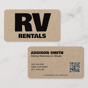 RV Rentals Custom QR Cartão de visita