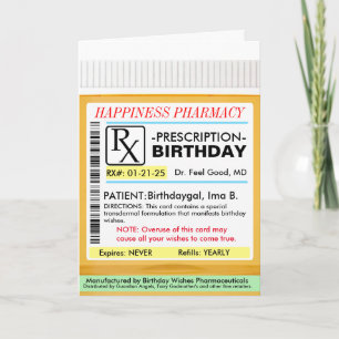 RX Prescrição para Cartão de Aniversário