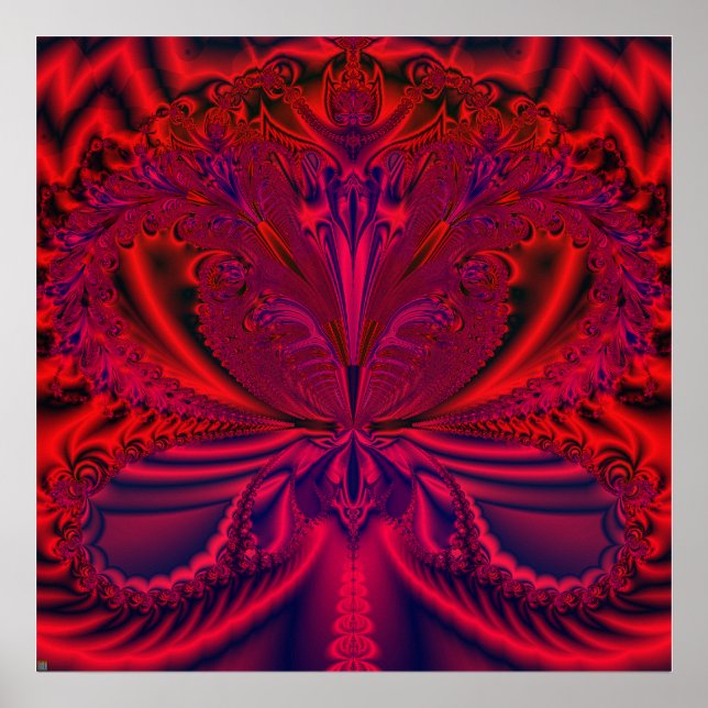 S.I. "Paixão de Ruby" Abstrato Fractal Art Poster (Frente)