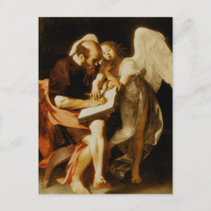 S. Mateus e o Anjo por Caravaggio Cartão Postal