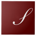 S Monograma Branco inicial em Maroon,<br><div class="desc">Letra branca clássica monograma em fundo vermelho escuro,  S.</div>