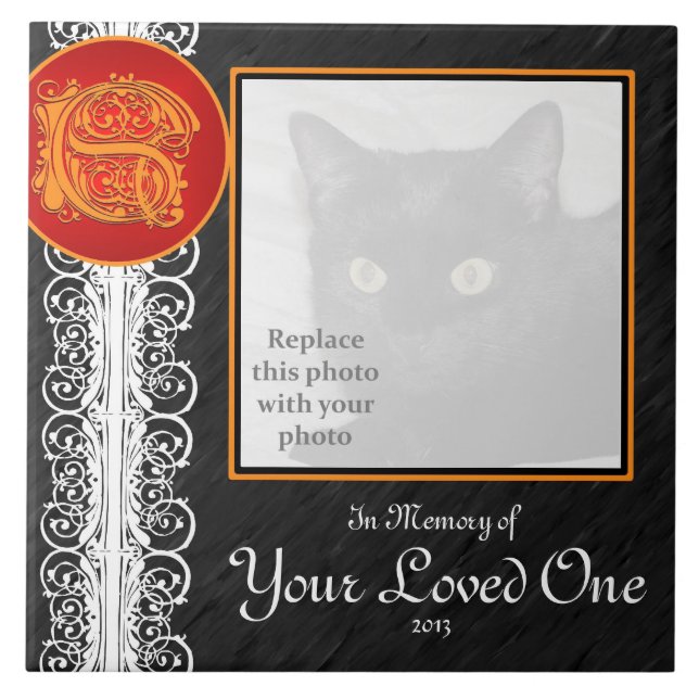 S Monograma "em memória do seu Azulejo adorado" (Frente)