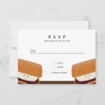 S’more Illustração White Brown RSVP Card
