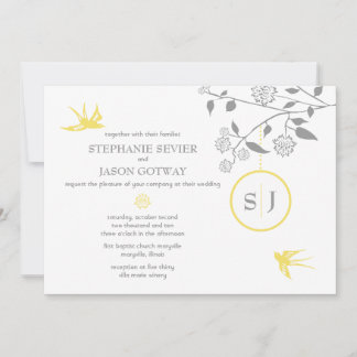 S. Sevier Marigold Birds Convites De Casamento