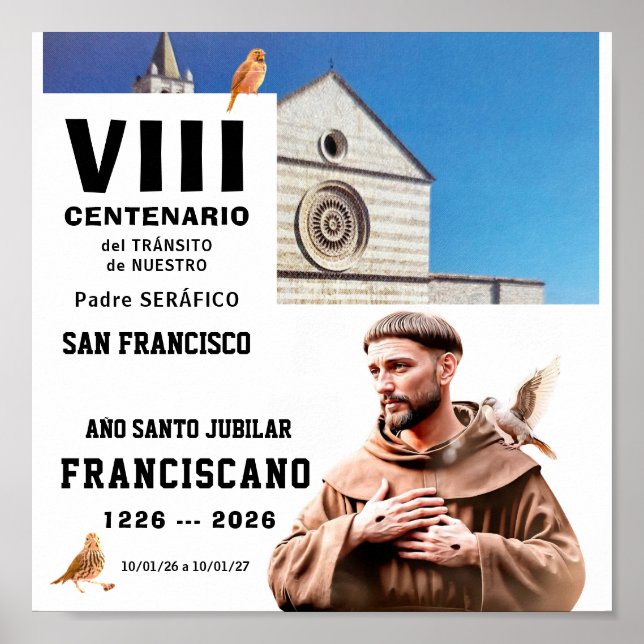 Sa  Francisco de Assisi Glossy Poster (Frente)