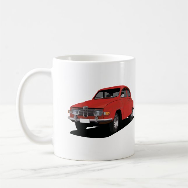 Saab 96 - 6 cores - Duas imagens de caneca de café (Esquerda)