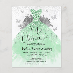 Sábado Verde Vestido Mis Quince Quinceañera