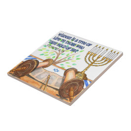 Sabedoria é uma Árvore de Azulejo/Trivet/ Caixa de