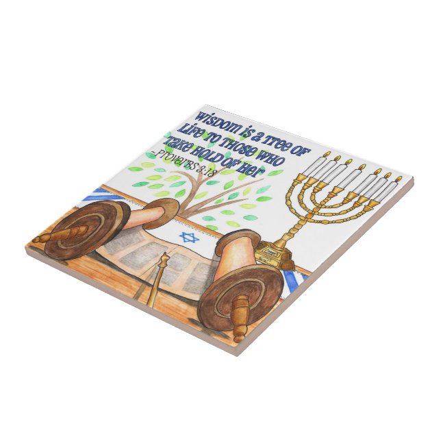 Sabedoria é uma Árvore de Azulejo/Trivet/ Caixa de (Lateral)