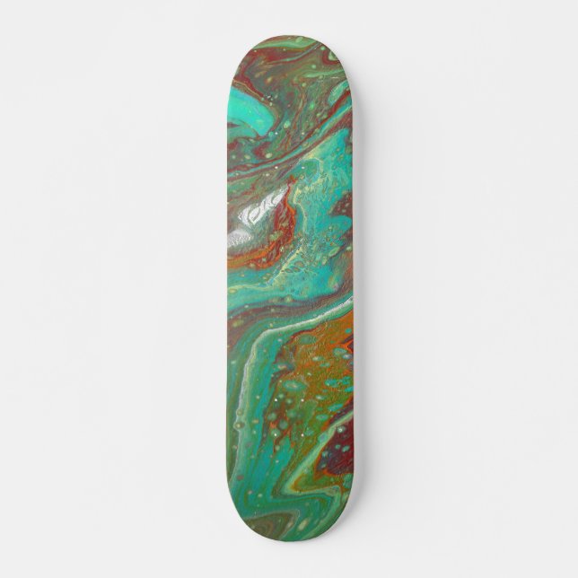 Saber Dance 3 Green Red Abstrato skateboard Deck (Frente)