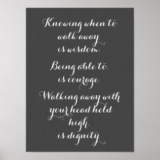 Saber Quando Caminhar É Poster De Sabedoria