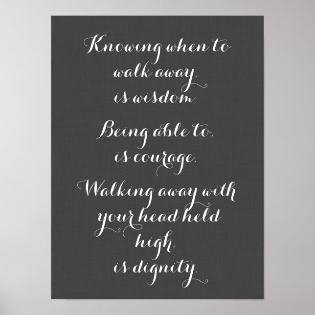 Saber Quando Caminhar É Poster De Sabedoria (Frente)