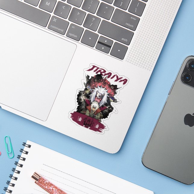 ⚔️ Sábio dos Sapos Adesivo – Anime Épico (Notebook com iPhone)