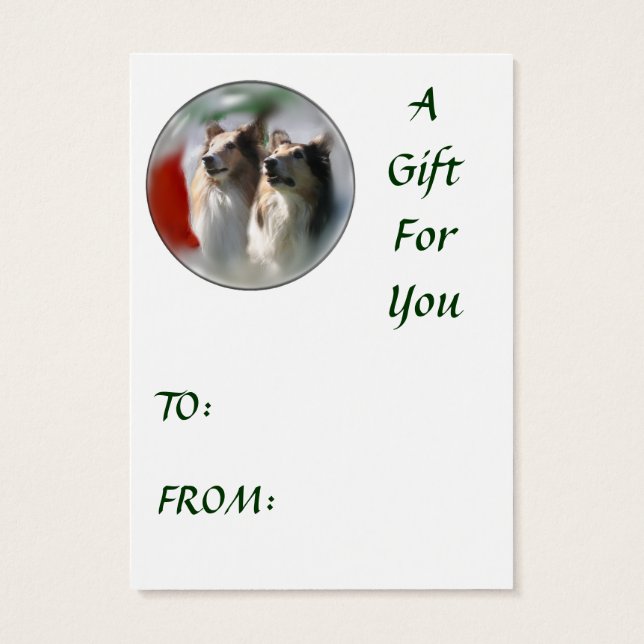 Sable Rough Collie presentes de Natal (Verso)