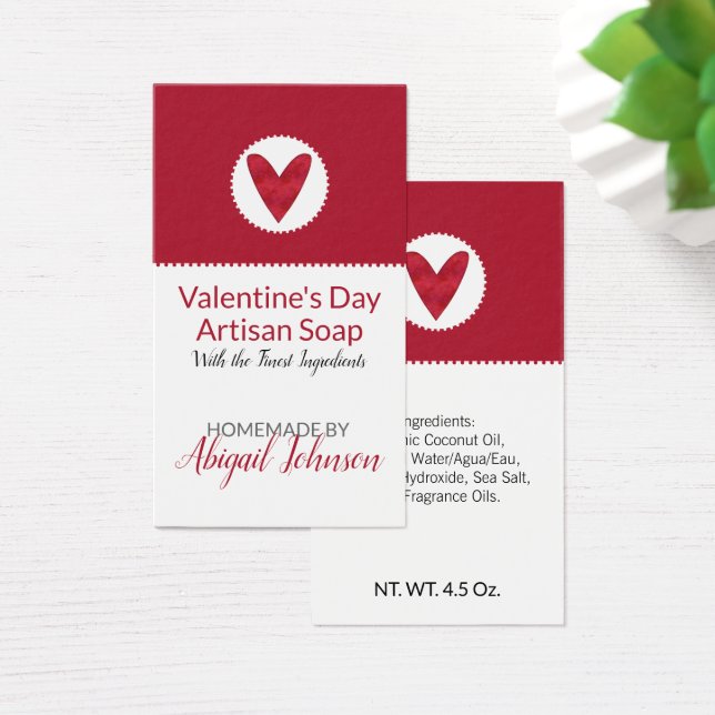 Sabonete Caseiro de Dia dos Namorados Coração Verm (Mesa)