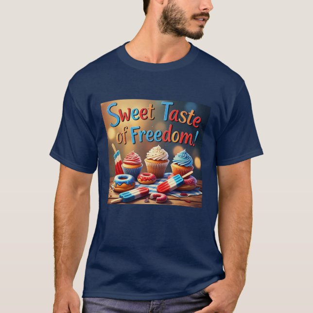Sabor doce da liberdade ensina camiseta masculina (Frente)