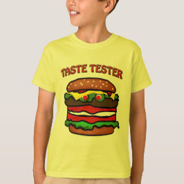 Sabor Hamburger Crianças Camisa Amarela