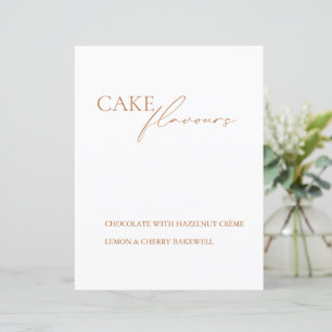 Sabores de Bolo Minimalista Sinal de Casamento