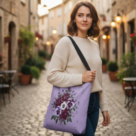 Sac Tote Bag Réglable Floral - Bouquet de Violette