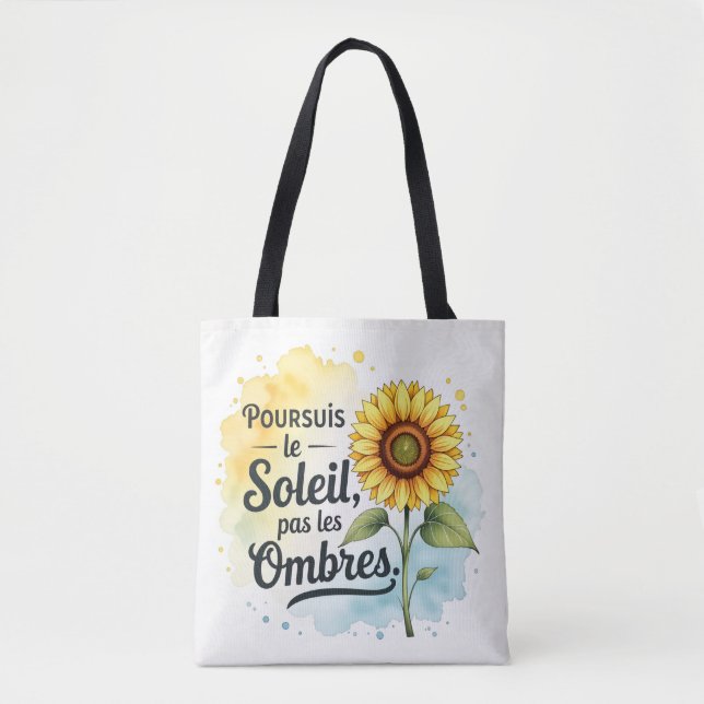 Sac Tote Tournesol Inspirant – Citation ‘Poursuis  (Frente)