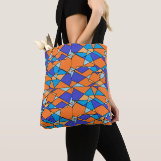 Saca Laranja e Azul Tote ou Bolsa transversal Geom