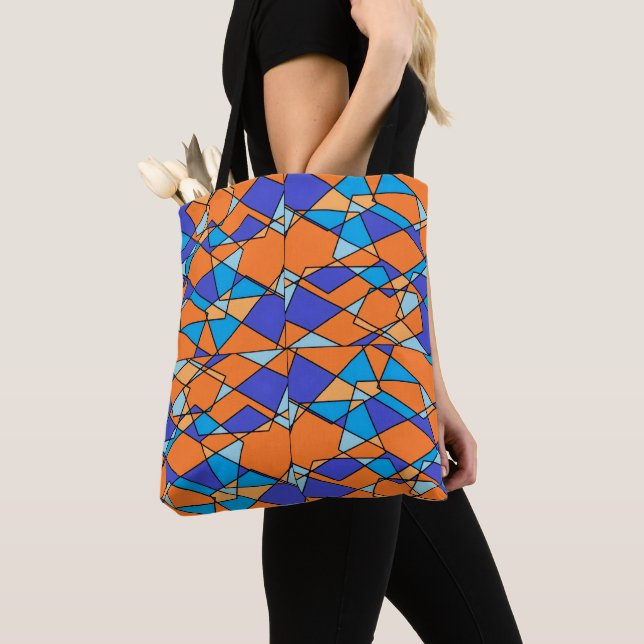 Saca Laranja e Azul Tote ou Bolsa transversal Geom (Close Up)