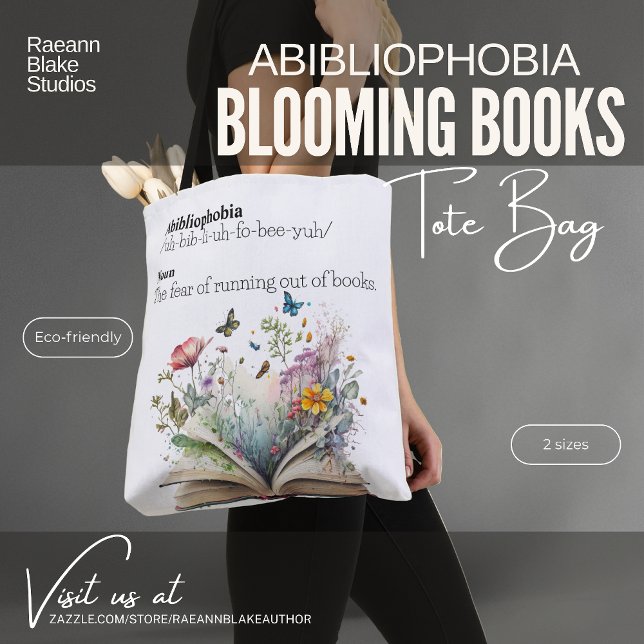 Saca Tote Abibliophobia Blooming Books (Criador carregado)