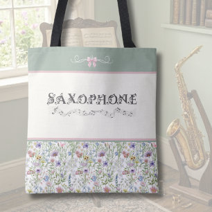 Saca Tote Caprichosa de Saxofone de Flor Silvestre