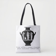 Saca Tote com Ilustração de Vaso Grego Clássico