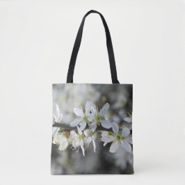 Saca Tote Estampada com Foto de Flores Brancas
