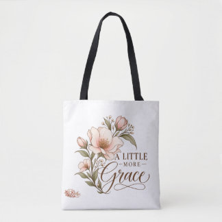 Saca Tote Floral de Aquarela "Um Pouco Mais de Gra
