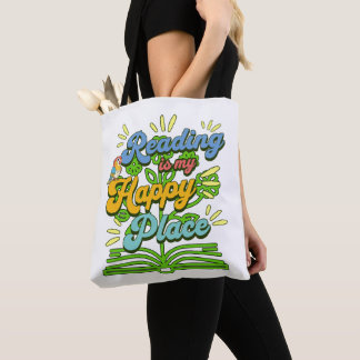 Sacar é Meu Local Feliz Tote Colorido