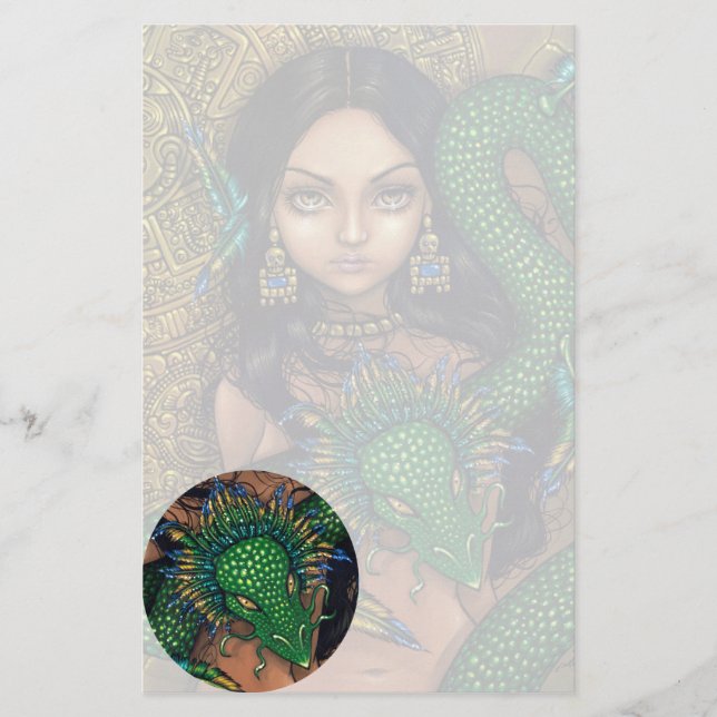 "Sacerdotisa artigos de papelaria de Quetzalcoatl" (Frente)