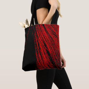 Saco Abstrato Tote de Mano Vermelho