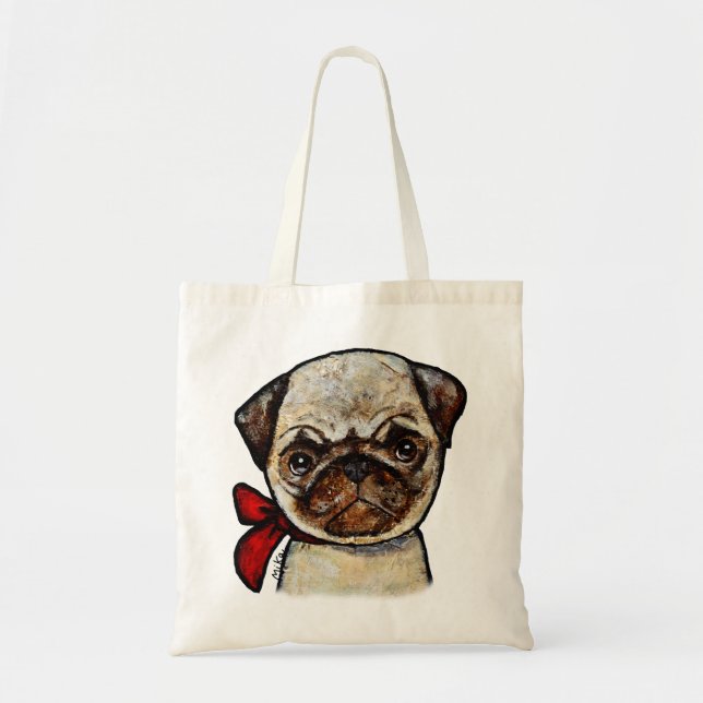 Saco bonito do amante do pug da bolsa de compra do (Frente)
