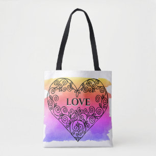 Saco Colorido de Tote Coração de AMOR