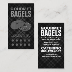 saco de bagels xadrez cartão de fidelidade