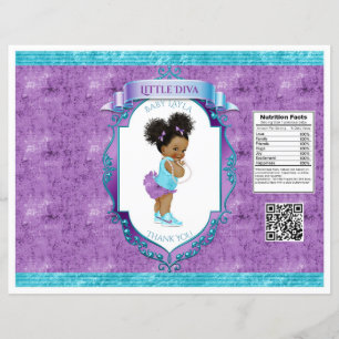 Saco de Batata Frita Roxo para Bebê Afro-Americana