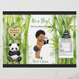 Saco de Batata Frita Tema Panda Bamboo Bebê Menino